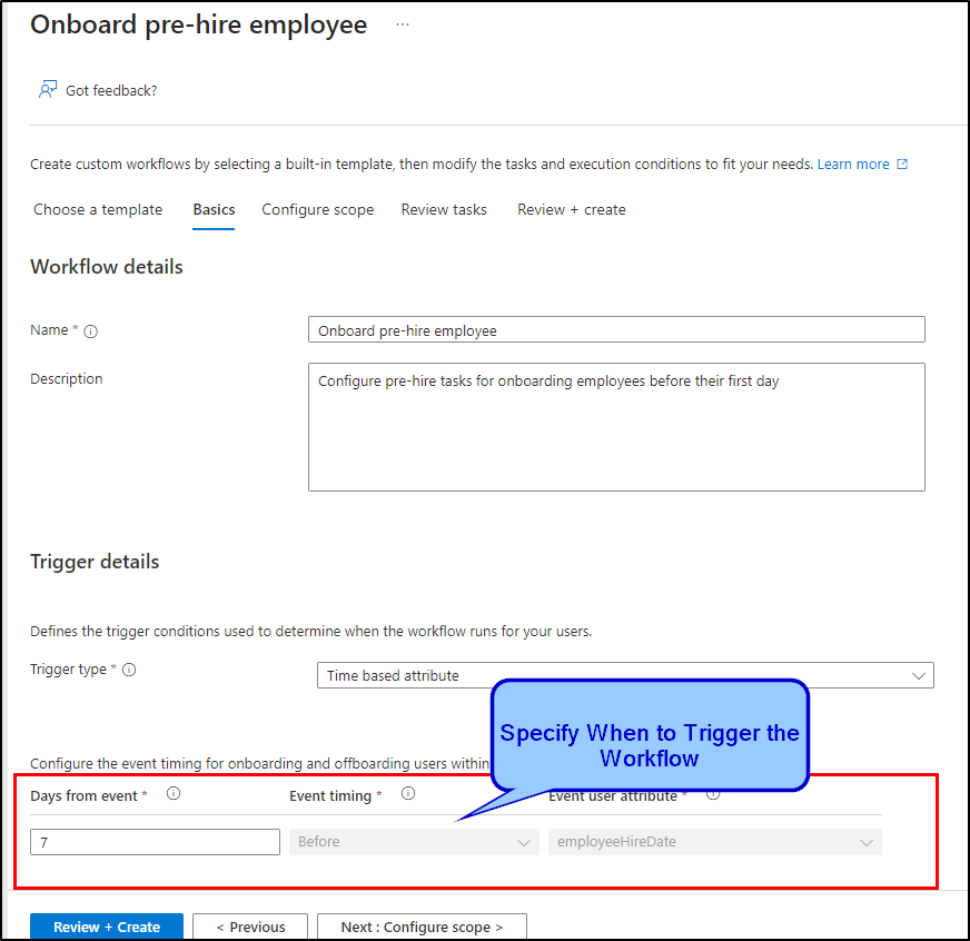 Configure trigger and workflow details in Lifecycle workflows in Microsoft Entra