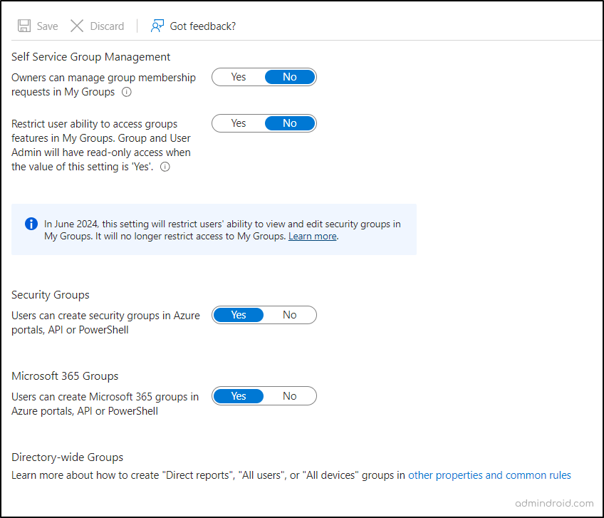 Self-service Group Management in Microsoft Entra ID