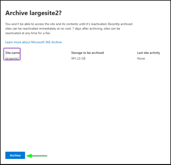 Microsoft 365 Archive for SharePoint