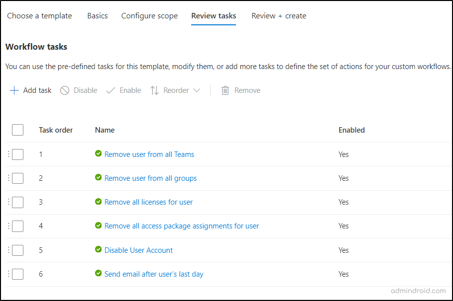 Configure tasks for automated Microsoft 365 offboarding