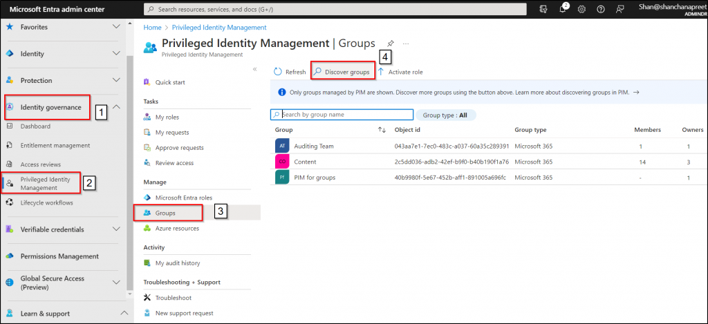 Onboard Groups into Privileged Identity Management 