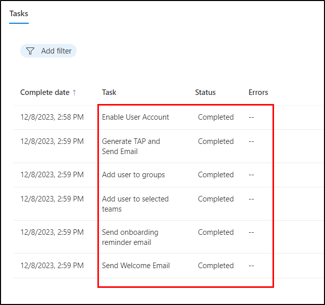 Workflow History in Microsoft Entra Lifecycle Workflows