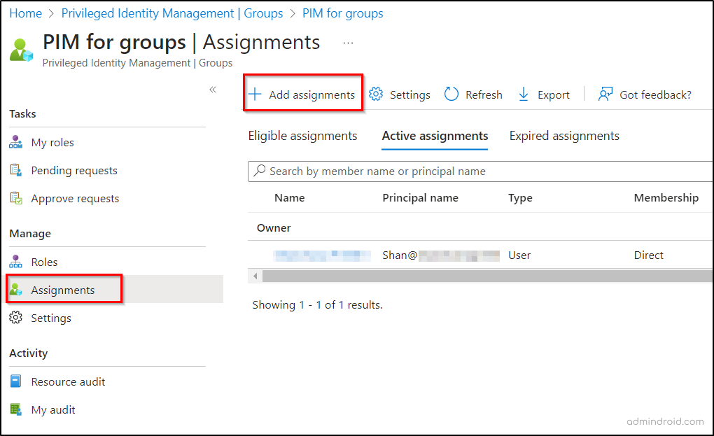 Assign Eligibility for Privileged Identity Management for Groups