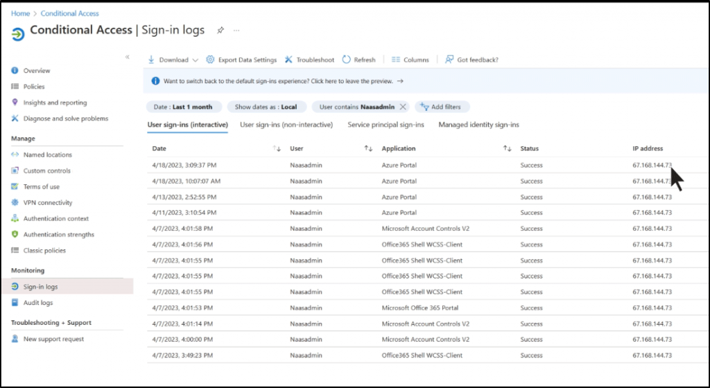 Preserve original IPs for Conditional Access Policies