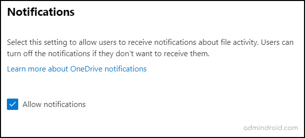 Notifications one of the best OneDrive for Business security practices