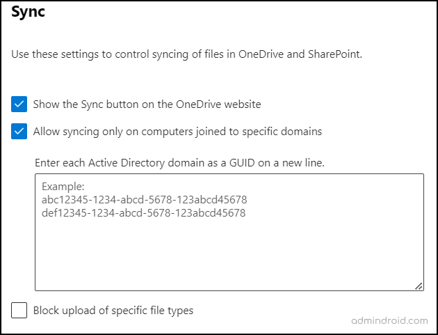 OneDrive for Business security practices OneDrive sync option