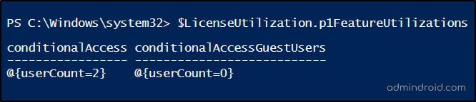 P1 feature usage insights through PowerShell