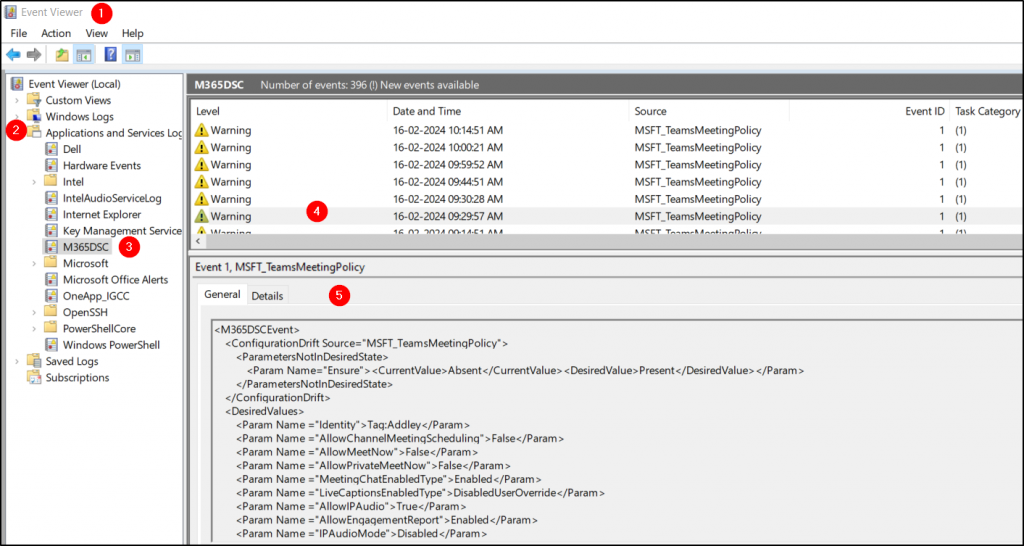 Logs in Event Viewer