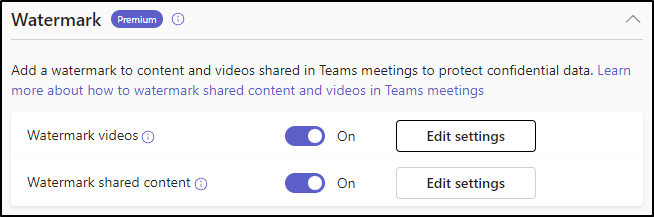 Watermark Admin Policy for Microsoft Teams Security