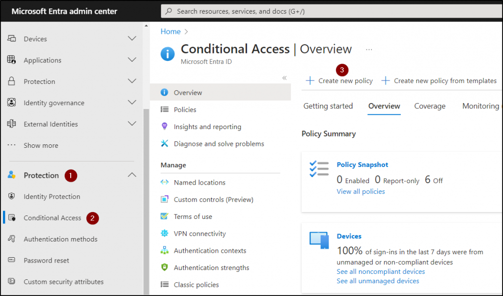 Conditional Access policy in Microsoft Entra admin center