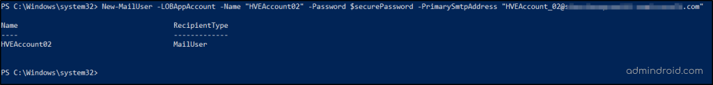 Add High Volume Email Account Using PowerShell