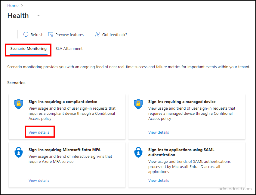 Scenario monitoring in Entra