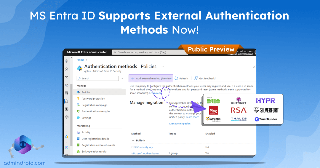 External Authentication Methods in Microsoft Entra