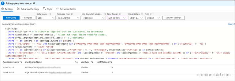 Multifactor Authentication Gaps Workbook in Entra ID - AdminDroid Blog