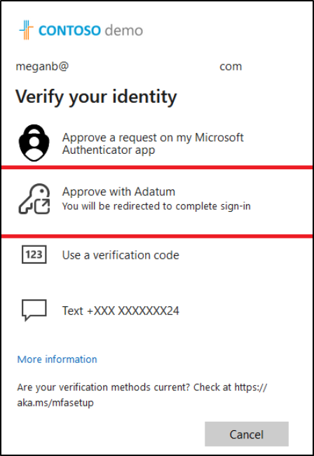 Choose an EAM for verifying identity