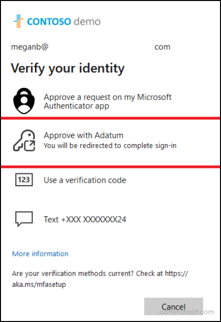 Choose an EAM for verifying identity