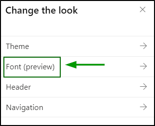 Change the look (Font preview)