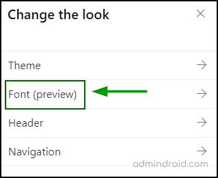 Change the look (Font preview)