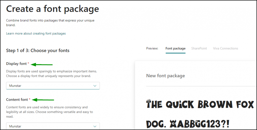 Combining brand fonts into SharePoint