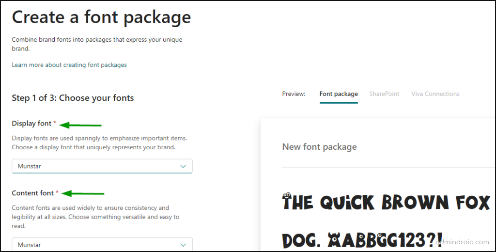 Combining brand fonts into SharePoint