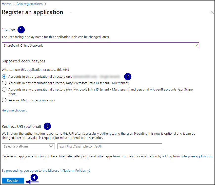Registering SharePoint for app-only access