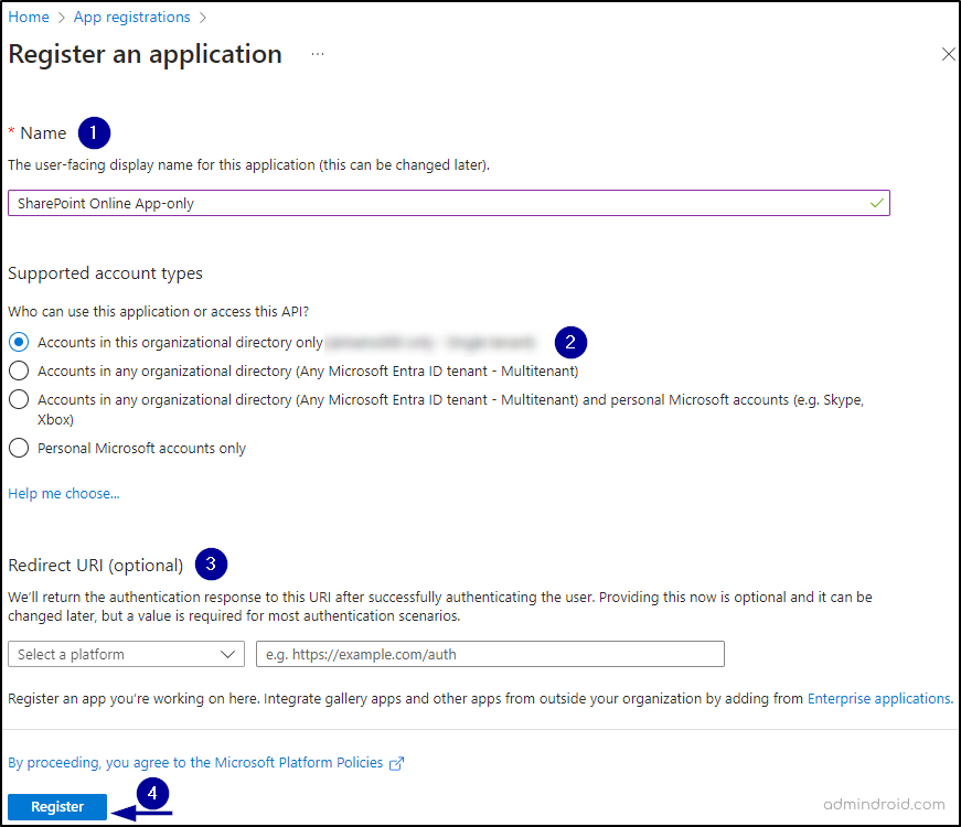 Registering SharePoint for app-only access