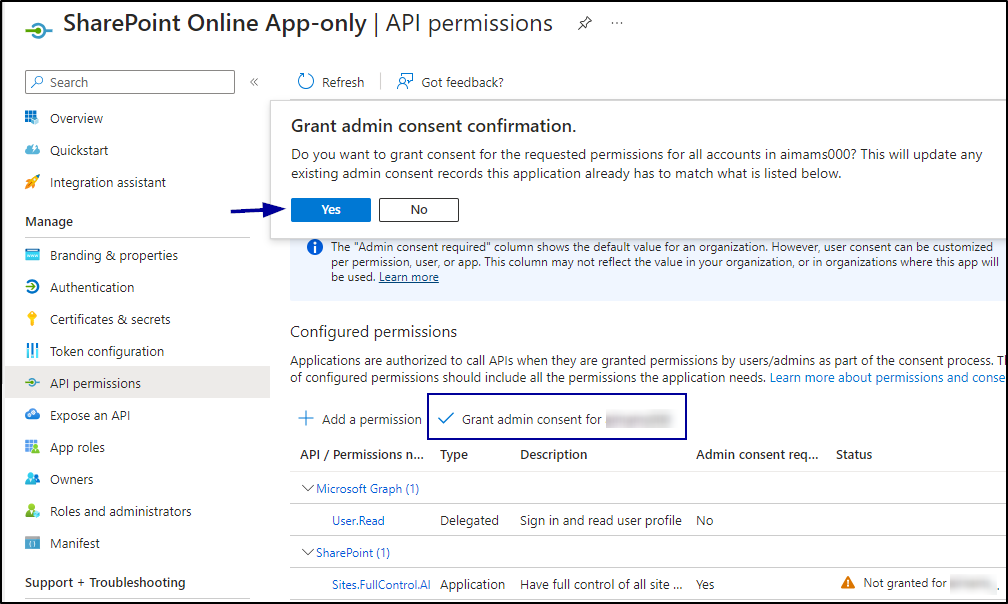 Grant admin consent for your organization