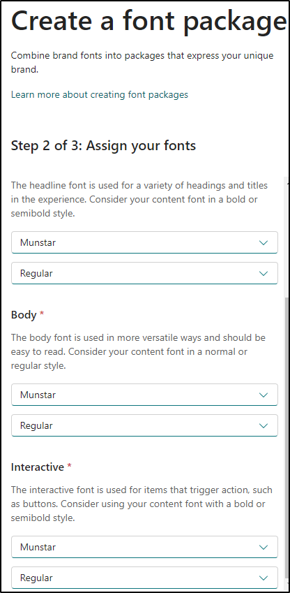 Assigning the brand font to the headlines, body of SharePoint
