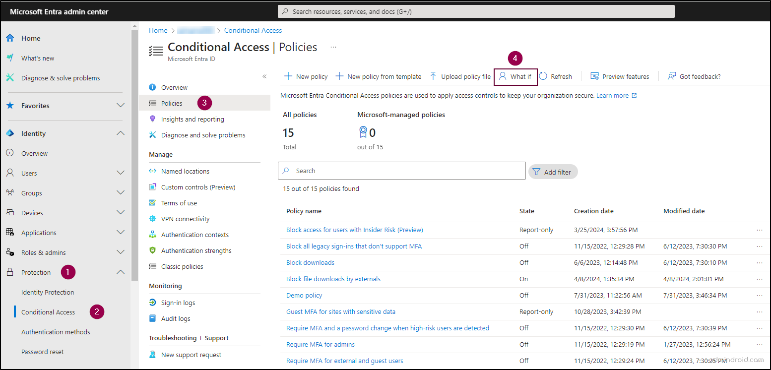 How to Use Conditional Access What If tool in Entra ID