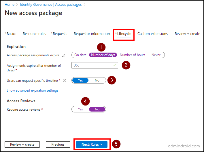 Configure lifecycle settings - Access packages in Microsoft Entra
