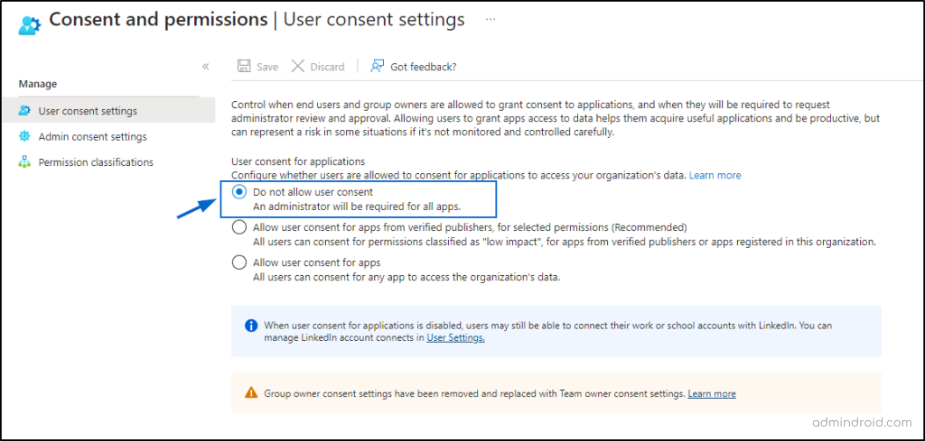  Manage user consent to applications 