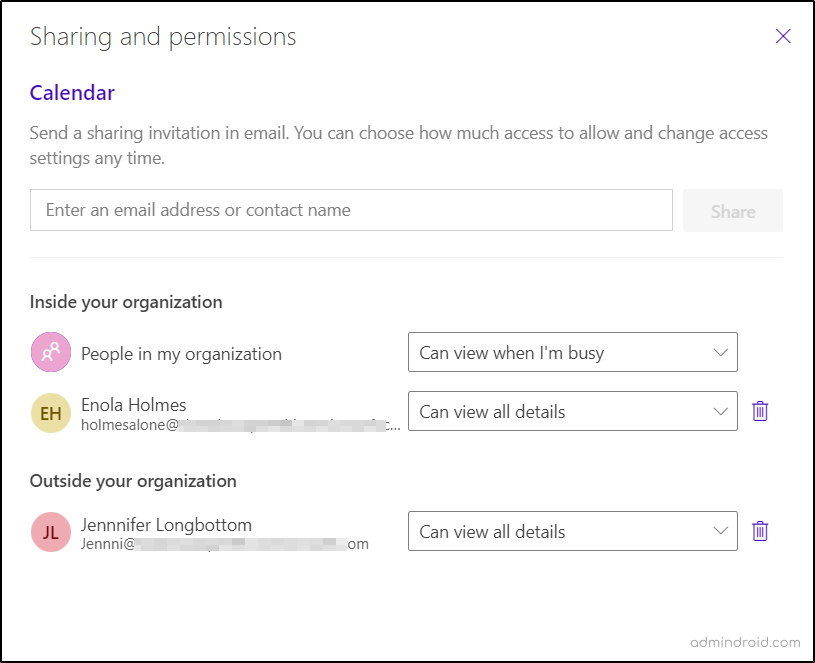 Calendar Permissions in Microsoft Outlook