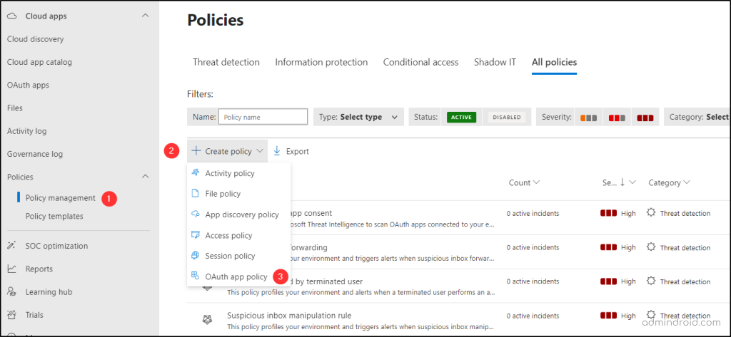 Create An OAuth Policy in Microsoft Defender for Cloud Apps