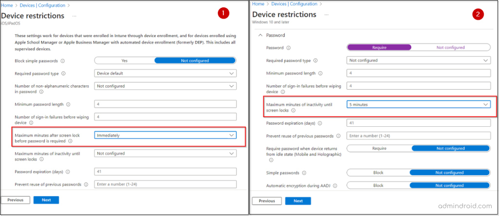 Lock devices after a period of inactivity in iOS/Mac devices and all other devices