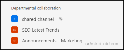 Sections with chat and channels