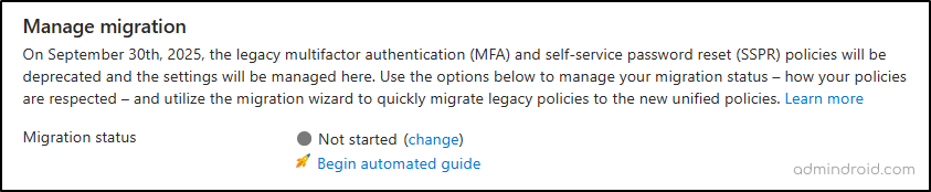 Manage Legacy MFA Migration to Authentication Methods