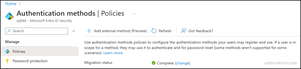 Migrated to Authentication Method Policies