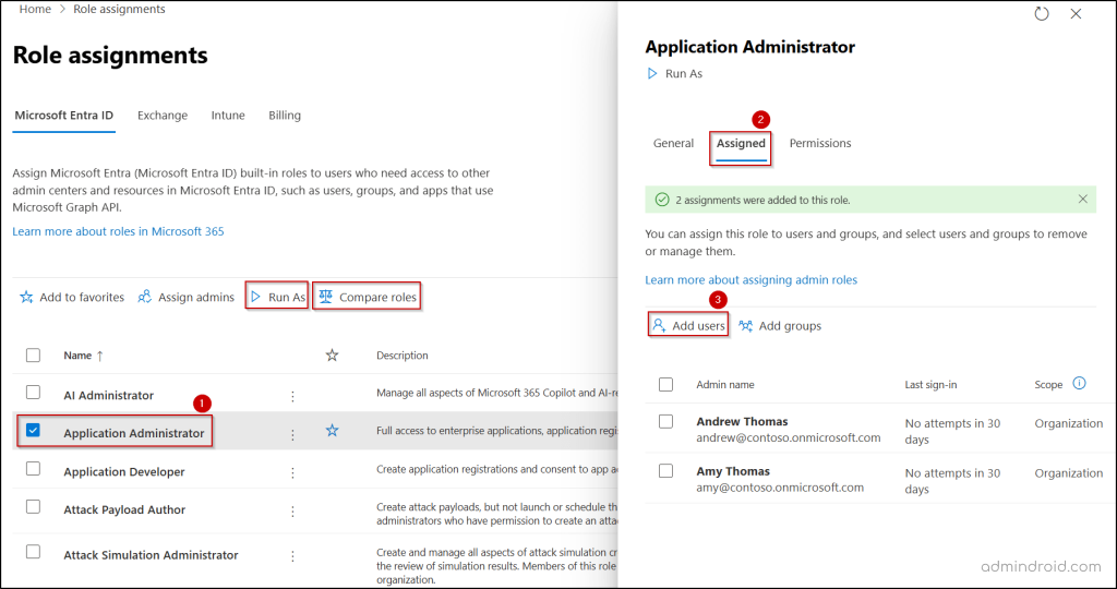 Assign Roles in the Microsoft 365 Admin Center