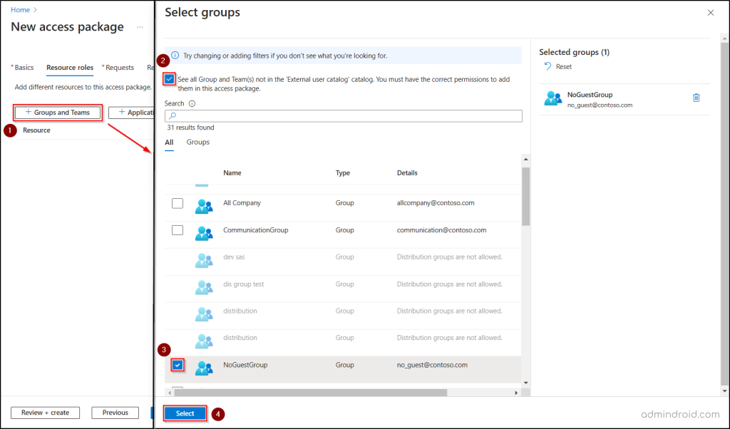 Add resources to an Entra access package