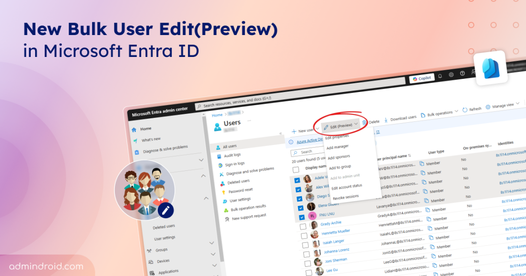 New Bulk Edit Users (Preview) Feature  in MS Entra 