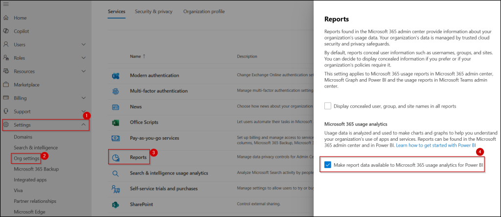 Enable Microsoft 365 usage analytics