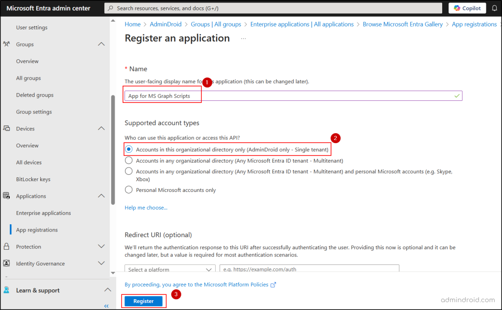 Register an app in Entra ID