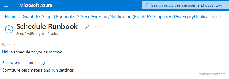 Schedule Runbook - Microsoft Azure Automation