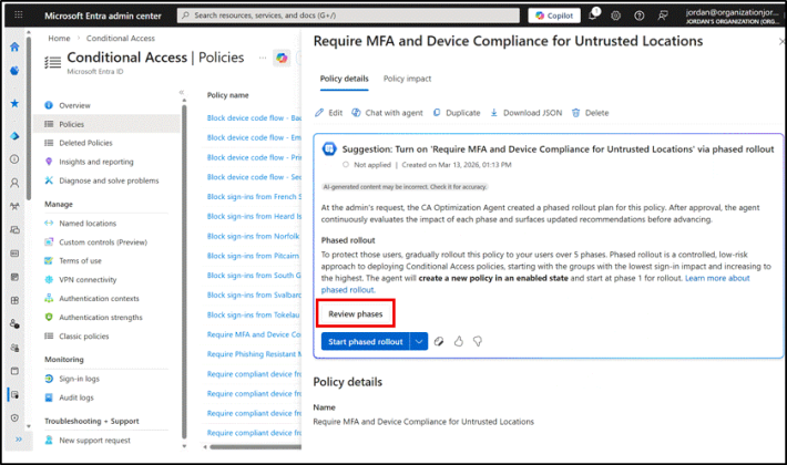 Conditional Access Optimization Agent in Microsoft Entra
