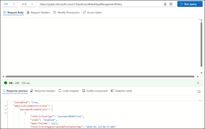 Set Up Entra Application Management Policies using Graph API