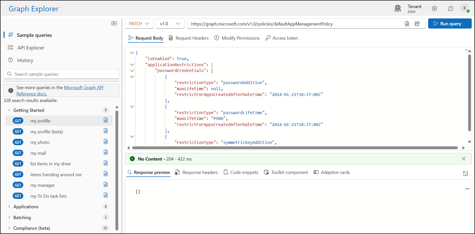 Set Up Entra Application Management Policies using Graph API