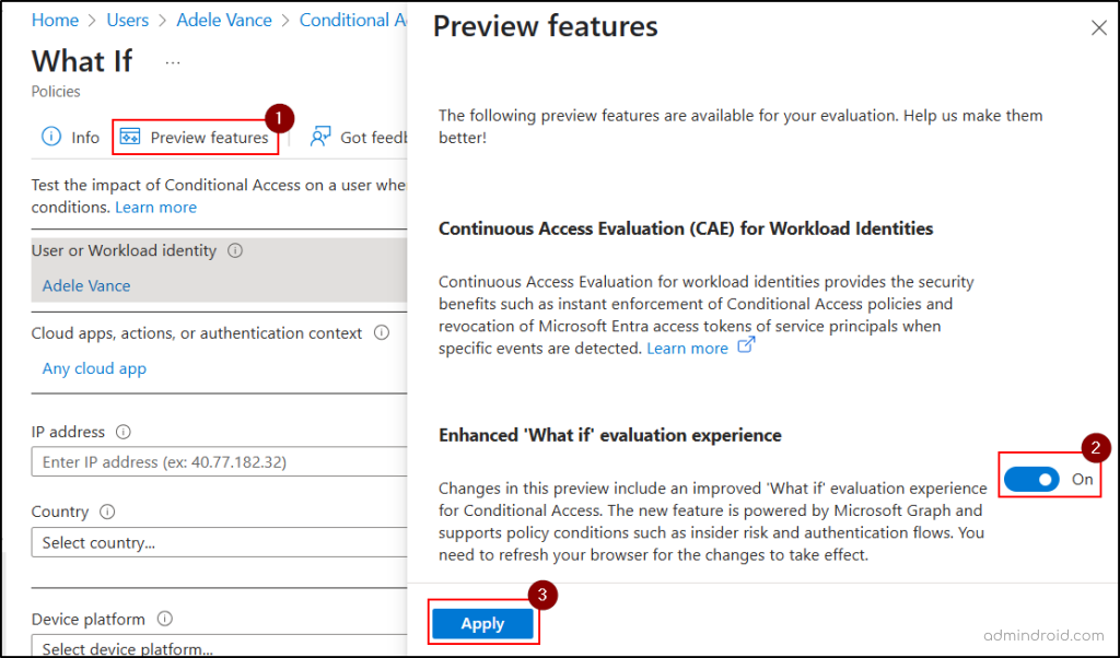 Enable Enhanced What If Evaluation Experience