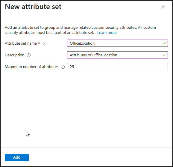 Add an attribute set in Entra ID