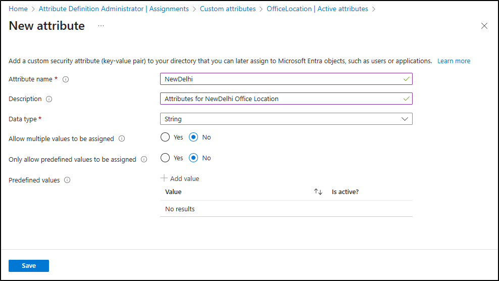 Custom Security Attributes in Entra ID
