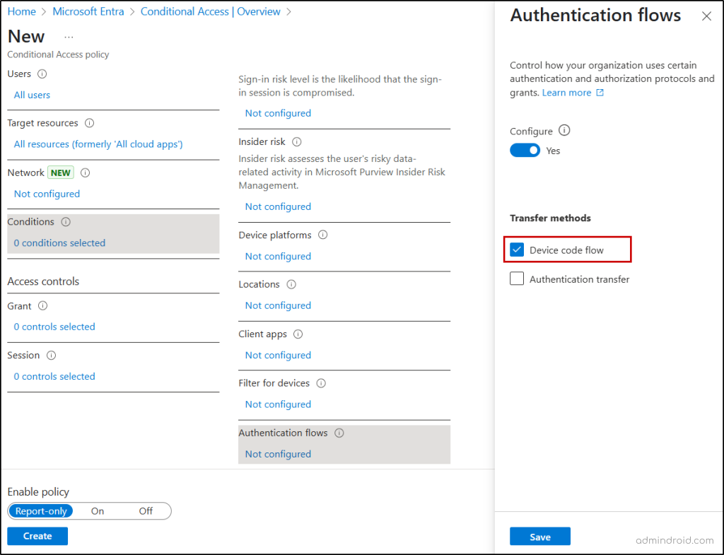 Device-code-flow-restriction-Conditional-Access-policy-to-defend-identity-attack-in-Microsoft-365
